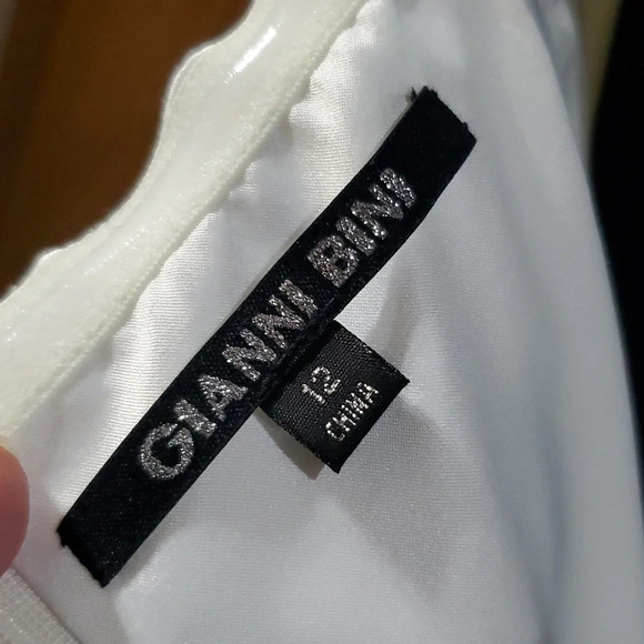 Gianni Bini green black white strapless nwt dress sharp - Picture 8 of 9